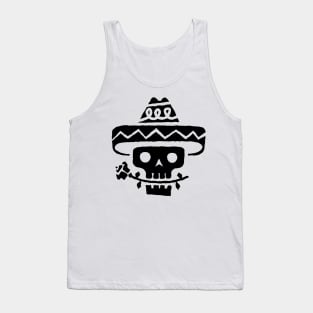 Just a Black Skull in Sombrero Tank Top